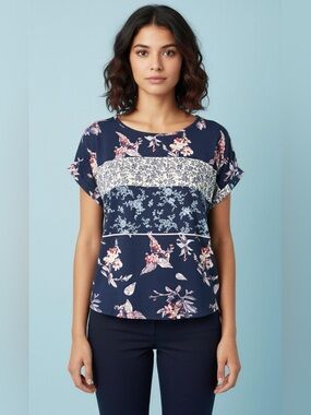 Beautiful Mixed Floral Pattern Blouse Size L